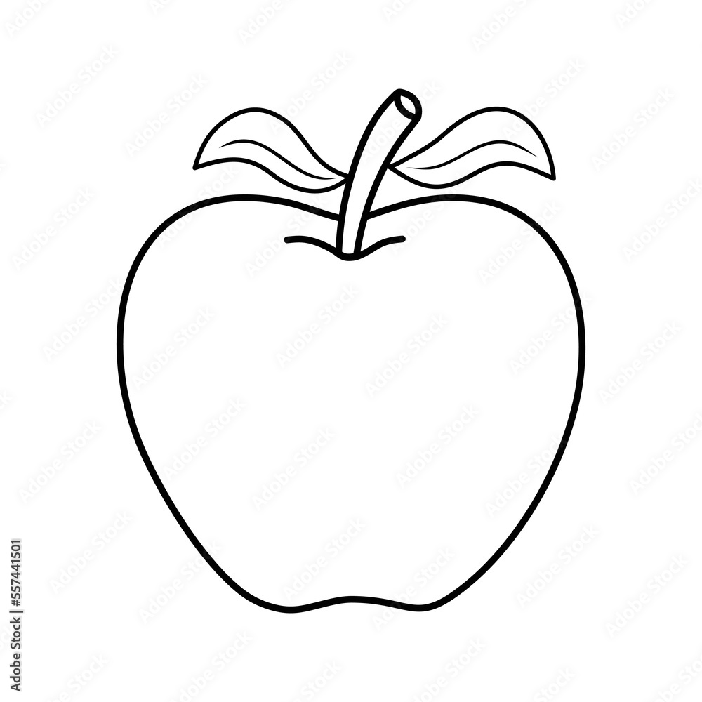 Apple vector illustration. Cartoon red apple. Apple icon. Apple for