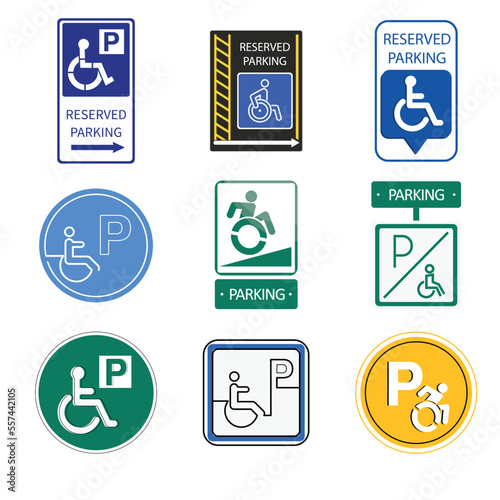 Handicap parking poster element pack