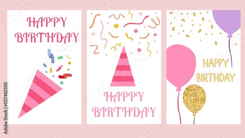 Birthday greeting card templates design.