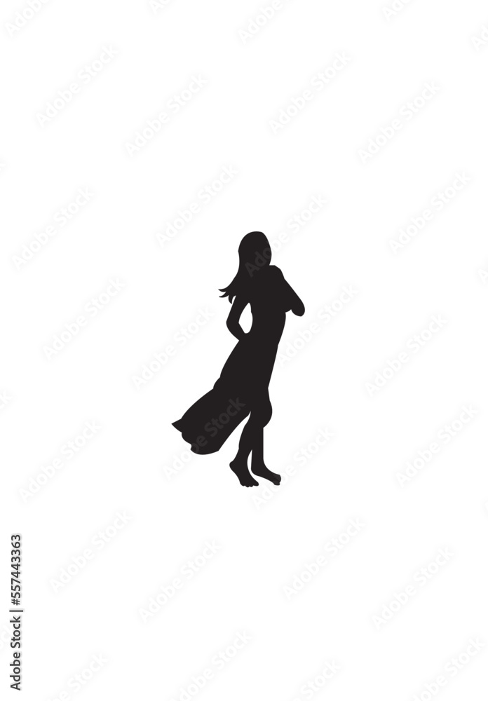 silhouette of a person in a dress