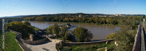 Panorama sur le pont d'Avignon et le Rhône