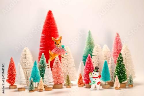 Mid Century Modern Christmas Bottle Brush Trees