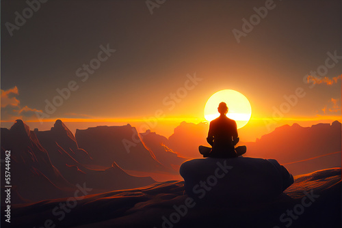 Meditation in the sunset