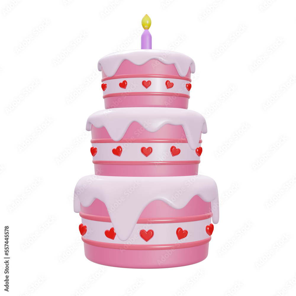 3d rendering. Wedding cake on a white background 3d rendering. Wedding cake on a white background