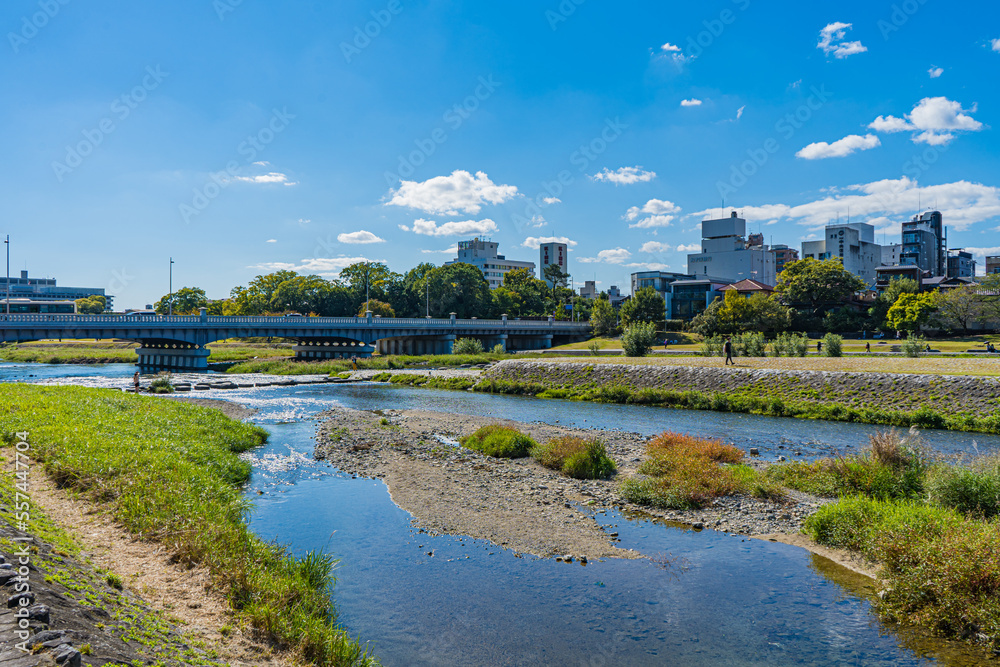 京都の鴨川デルタの風景 京都の鴨川デルタの風景