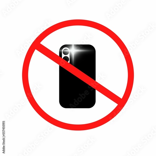 Mobile phone lights forbidden prohibited not permitted flashlight smartphone icon vector sign