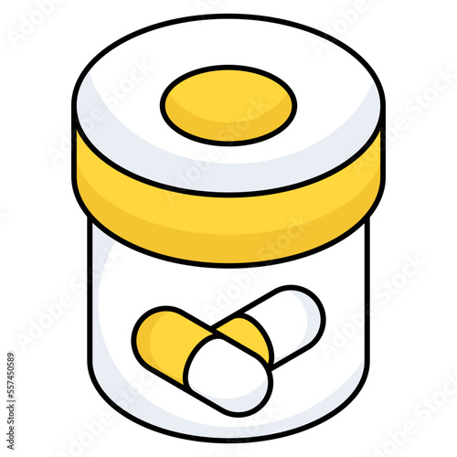 A unique design icon of drugs bottle