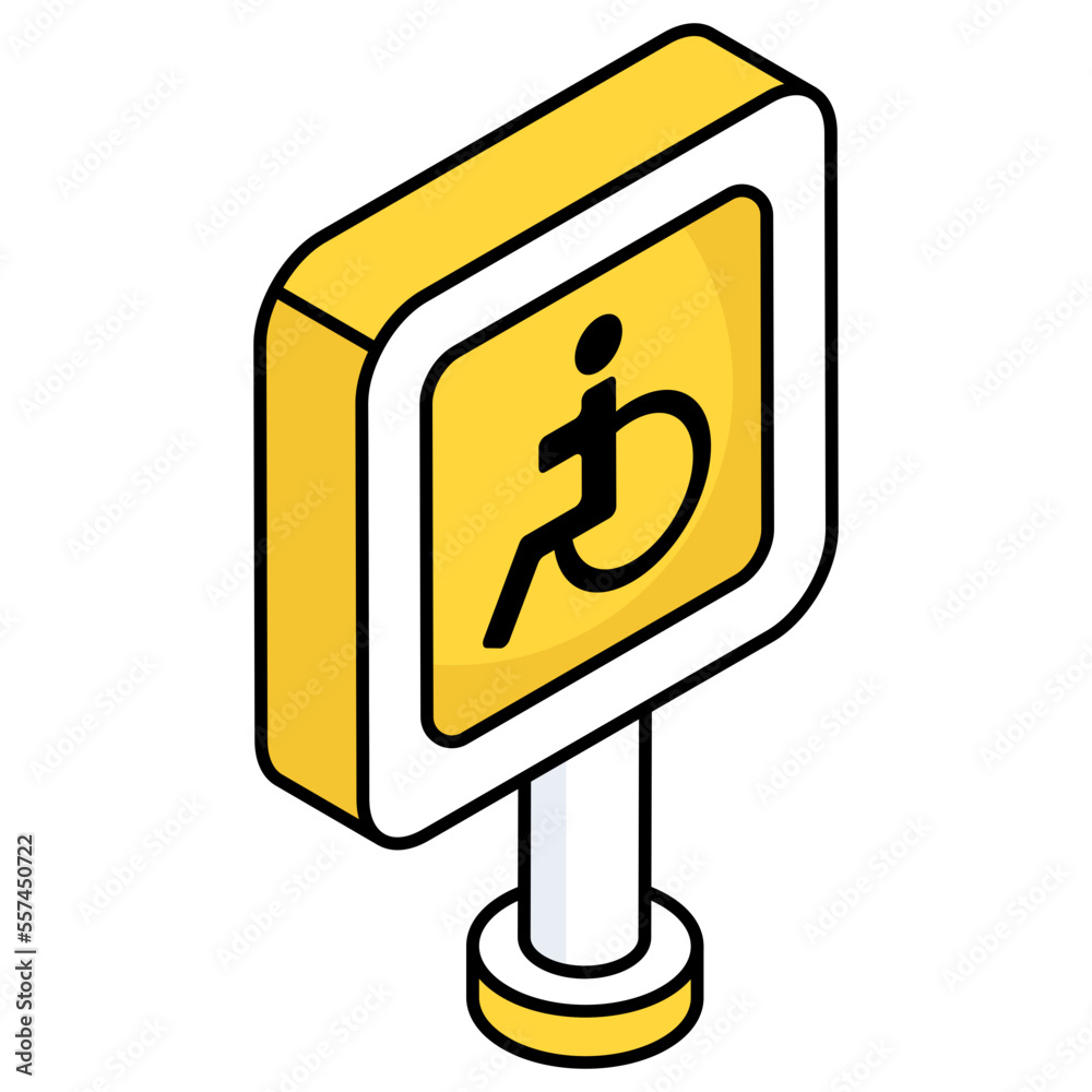 An editable design icon of handicap sign An editable design icon of handicap sign
