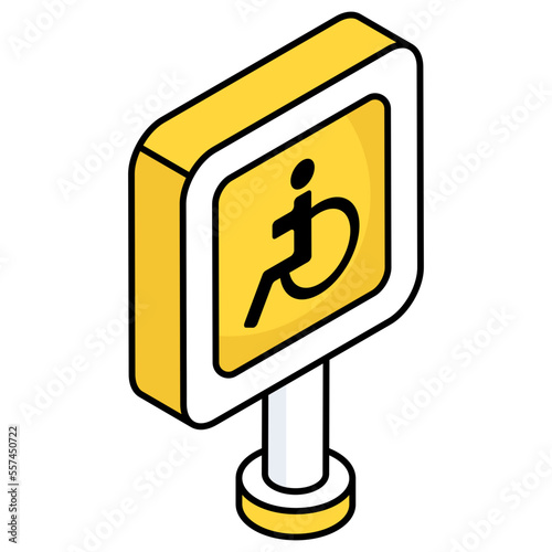 An editable design icon of handicap sign