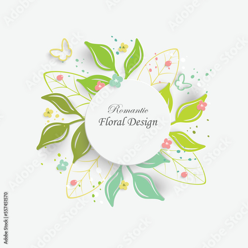 Wallpaper Mural Paper flower. Frame with bright, colorful cut flowers and leaves. Wedding decorations. Torontodigital.ca