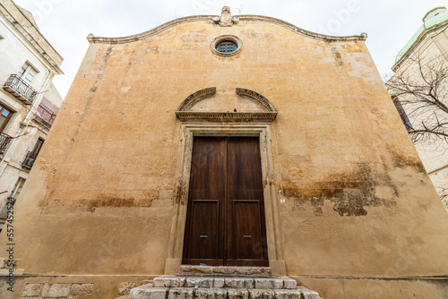 The facade of Santa Restituta church in Cagliari, Sardinia, Italy photo