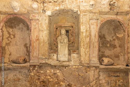 The central altar in the crypt of Santa Restituta. Cagliari, Sardinia, Italy photo