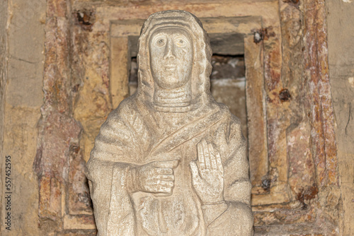 Marble statue of Santa Restituita in the crypt. Cagliari, Sardinia, Italy photo
