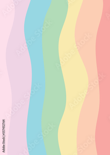 Imagen rectangular de forma vertical colo lineas curvas de colores pastel estilo acuarela simulando julio y el movimiento lgbt o arcoiris 