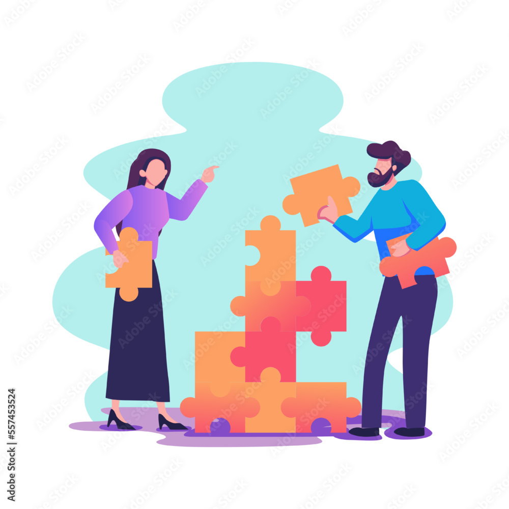 Business concepts of analytics, planning, marketing research, work communication, goal settings. People launching projects, studying reports. Flat vector illustrations isolated on white background