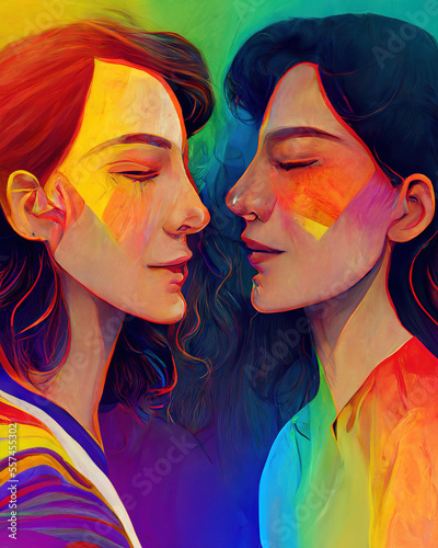 LGBTQ. Gay pride design. Homosexual relationships, A diverse community of modern gay, lesbian, bisexual, transgender. An emotion-filled close-up image