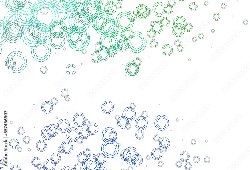 Light Blue, Green vector background with bubbles. Light Blue, Green vector background with bubbles.