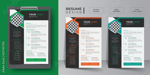 Minimalist resume or cv template with business Job  cover letters  and job applications