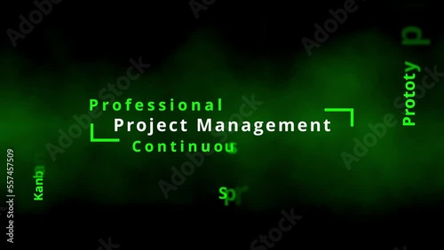 Professional agile Project management word cloud and agility tag cloud with recommended methods and advices to improve processes and project realization conceptual tags technical terms scrum sprints photo