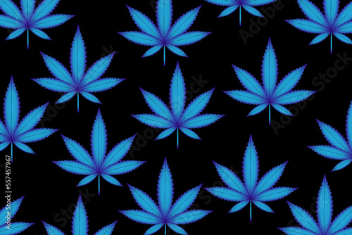 Vector illustration of marijuana leaf, cannabis plant used for medicinal purposes
