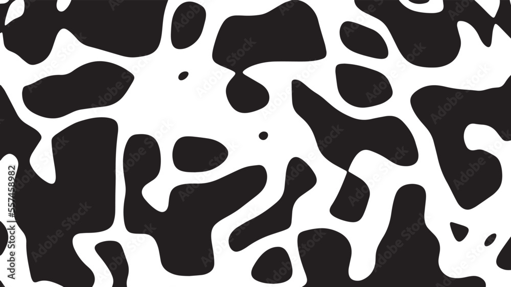 Black and white cow pattern animal skin texture. Abstract round shapes background design. Black and white cow pattern animal skin texture. Abstract round shapes background design.