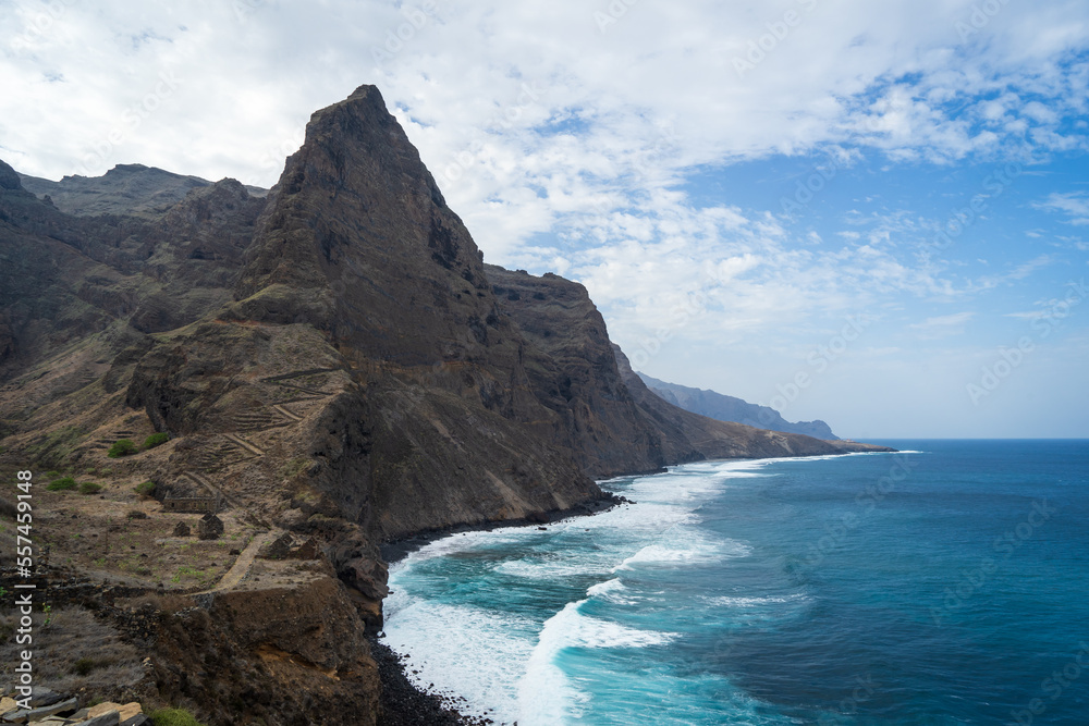 Cliffs and ocean in Cabo Verde, Africa
