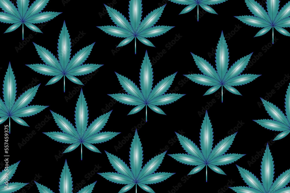 Vector illustration of marijuana leaf, cannabis plant used for medicinal purposes