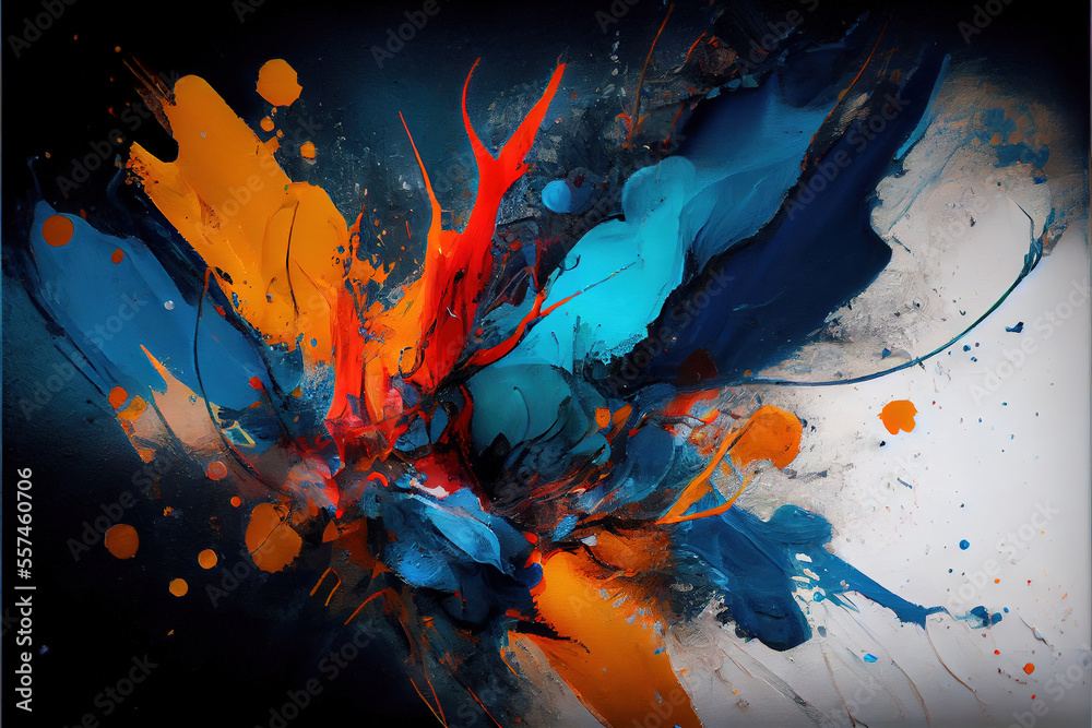 digital art, abstract, ink, splash, painting