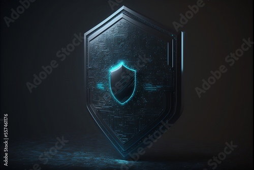 cybersecurity digital shield symbol illustration 