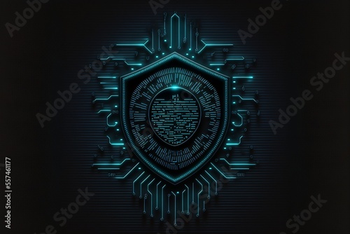Fotografia cybersecurity digital shield symbol illustration