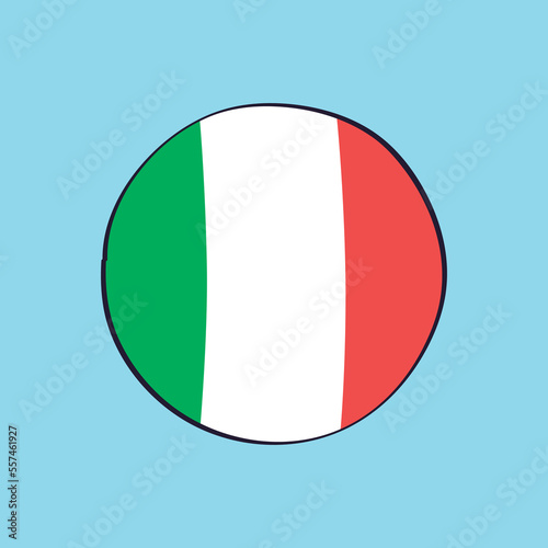 Italy, Italian flag round icon.
