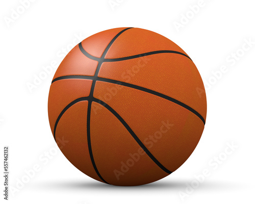 3d illustration basketball over white background