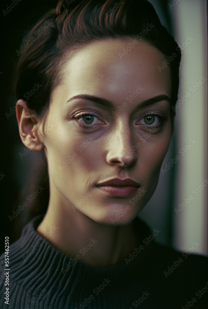 Beautiful strong woman portrait Generative AI
