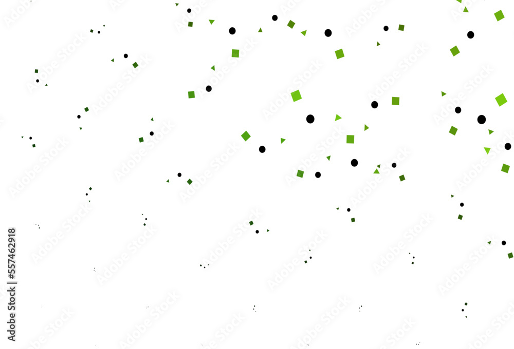 Light Green vector template with crystals, circles, squares. Light Green vector template with crystals, circles, squares.