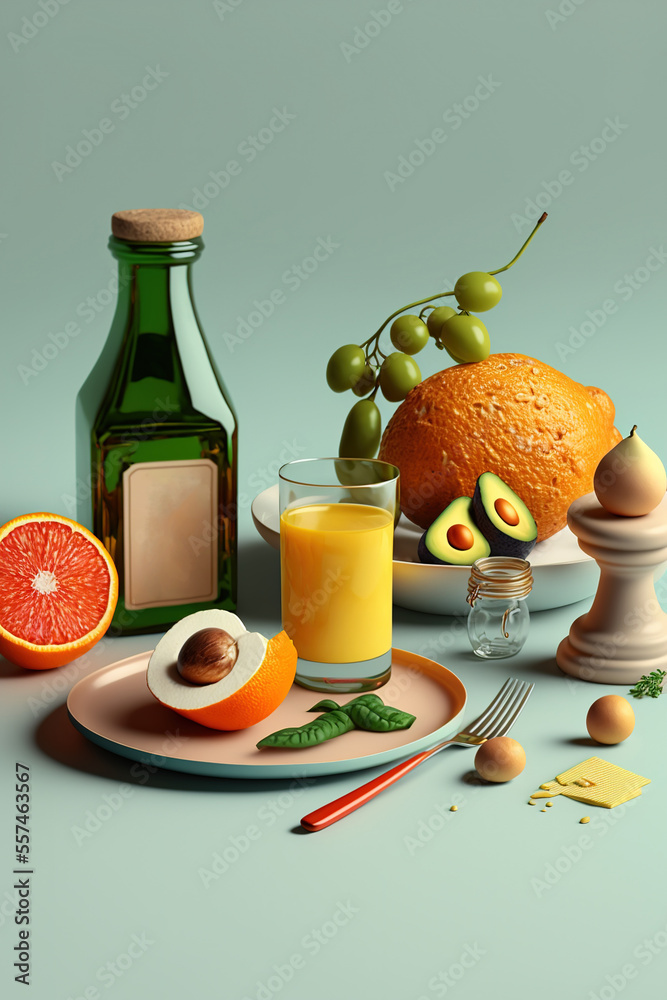Delicious breakfast at a restaurant table illustration made with Generative AI
Delicious breakfast at a restaurant table illustration made with Generative AI