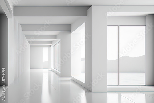 White interior background with construction and architecture. Generative AI