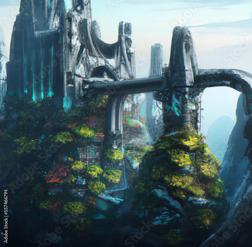 Obraz na płótnie Castle in the future w salonie
