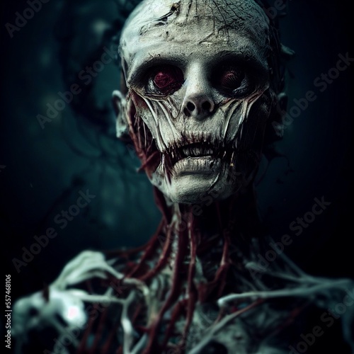 Scary zombie portrait illustration