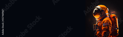Obraz na płótnie astronaut on black background created with Generative Ai
