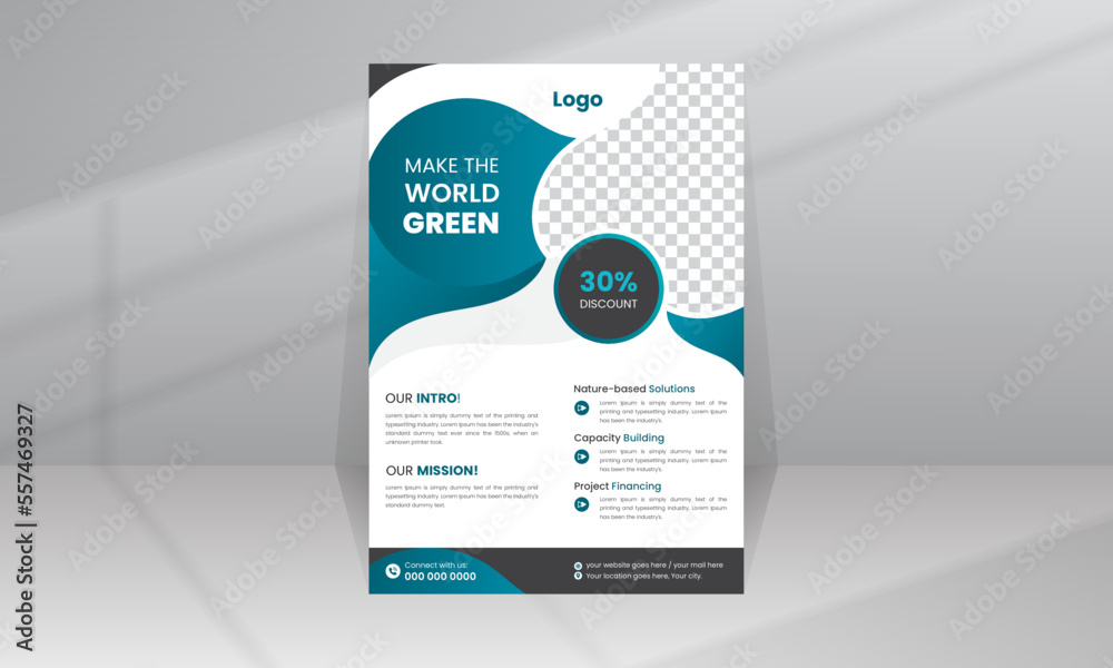 Save World Green Nature Flyer Poster template Save World Green Nature Flyer Poster template