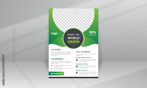 Save World Green Nature Flyer Poster template