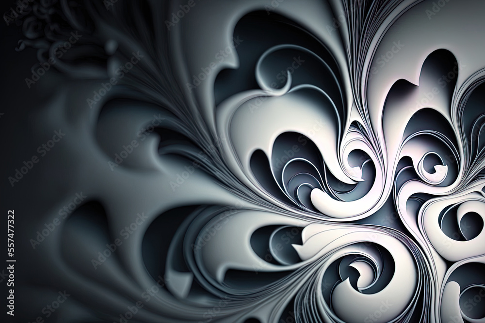 Fototapeta premium white backdrop with a fractal design. Generative AI