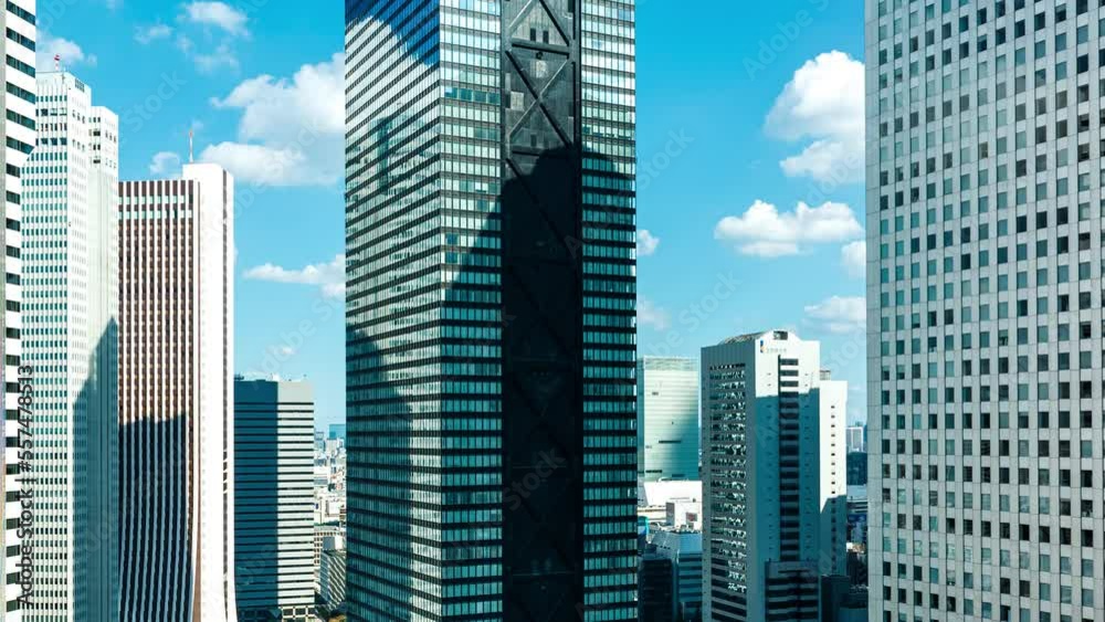 Time-lapse of clouds and skyscrapers in Shinjuku, Tokyo, Japan Time-lapse of clouds and skyscrapers in Shinjuku, Tokyo, Japan