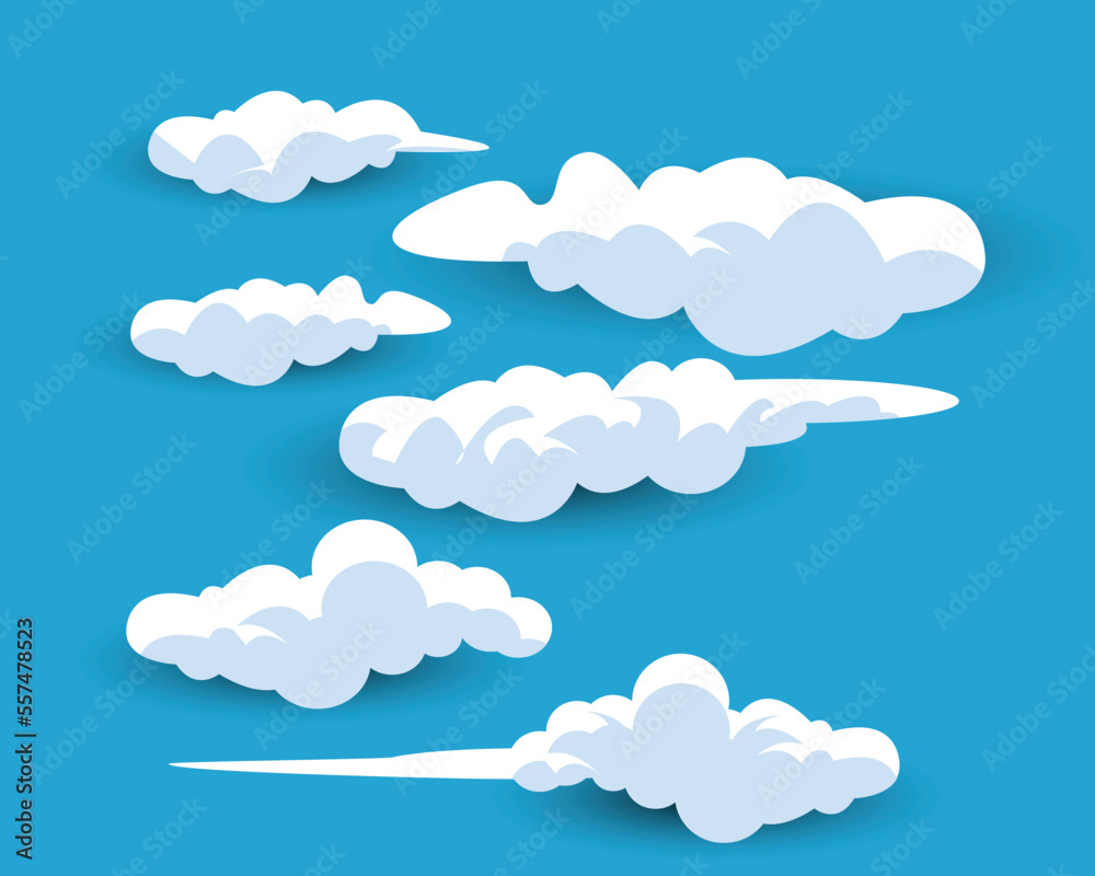 vector cartoon clouds collection