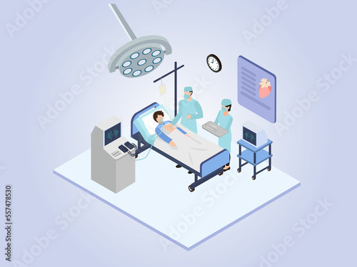 Surgery doctor doing a heart operation