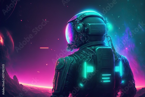 illustration backside of astronaut in space suit