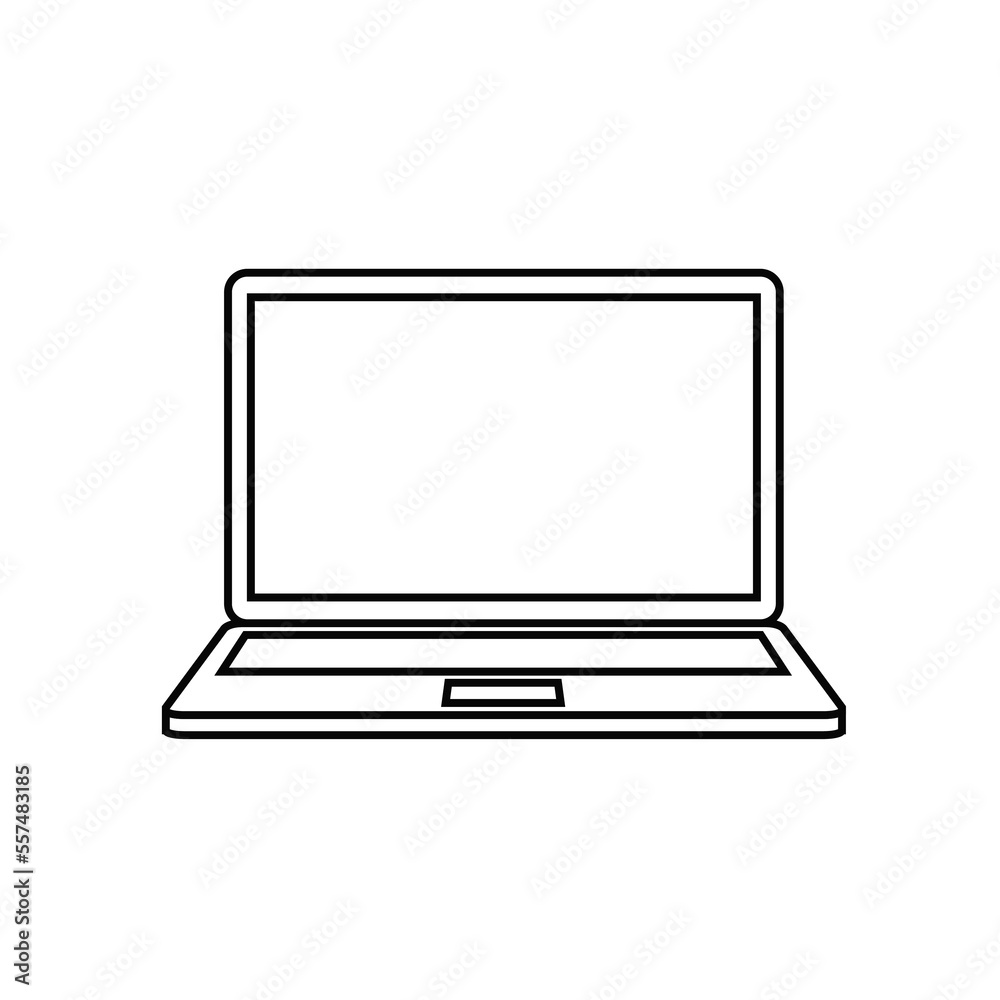 Outline computer icon. Laptop vector illustration. Outline computer icon. Laptop vector illustration.