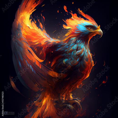 Mystical bird phoenix, generative ai