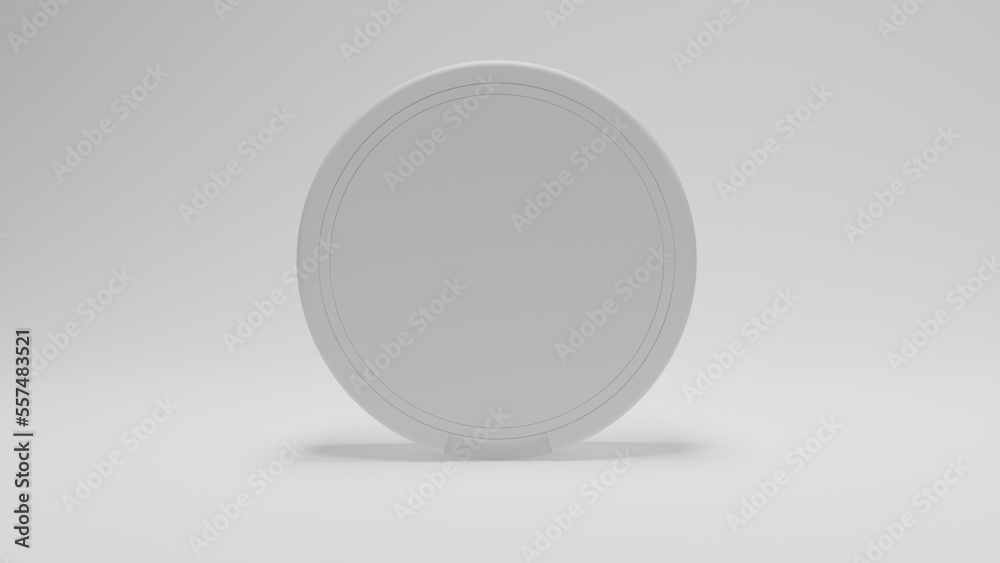 White plastic round box of snus or swedish tobacco isolated on white background. Minimal concept. 3D render White plastic round box of snus or swedish tobacco isolated on white background. Minimal concept. 3D render