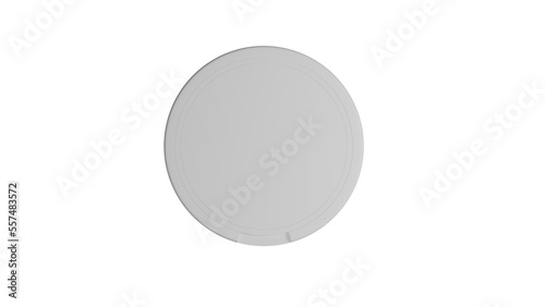 White plastic round box of snus or swedish tobacco isolated on transparent background. Minimal concept. 3D render photo